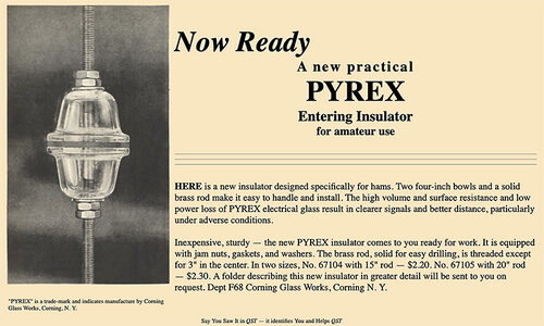 Radio Antenna Wire Insulator: Large Entering Insulator