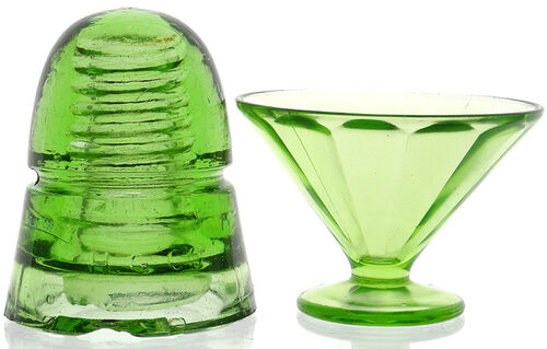 CD 145 H.G. CO. Depression Glass Green