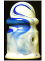 Akro Agate Ash Tray in Light Yellow & Blue